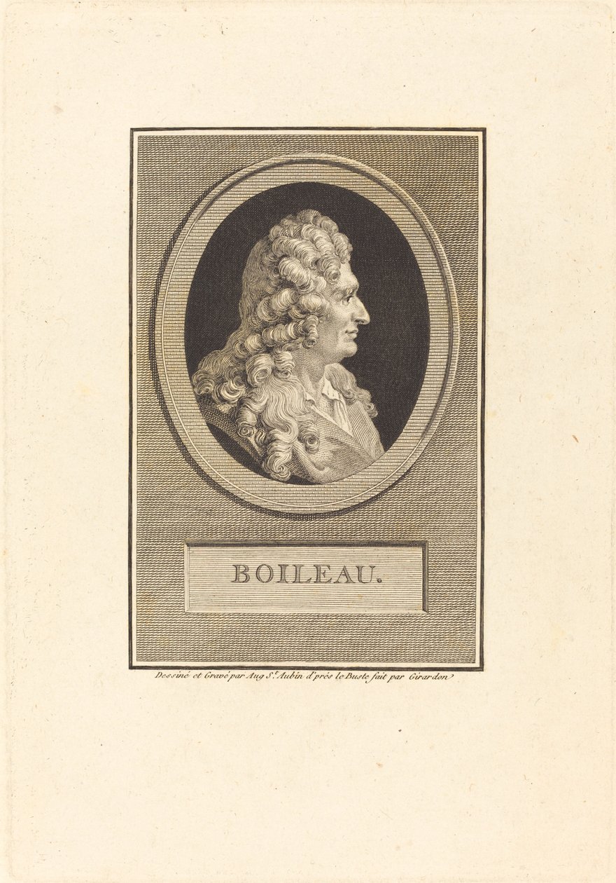 Despreaux-Nicolas Boileau de Augustin de Saint Aubin after François Girardon