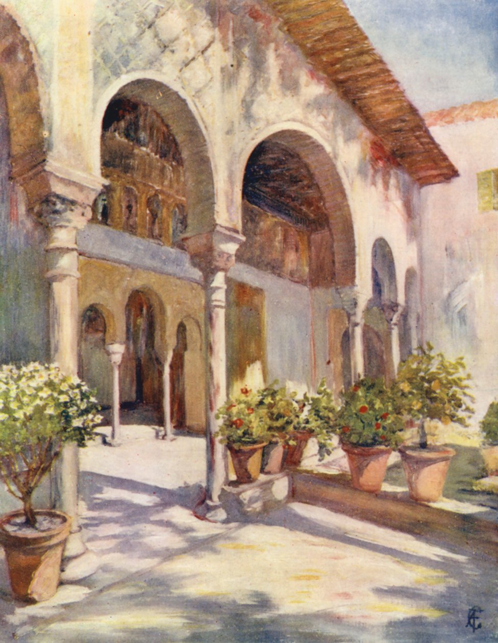 Un pórtico en el Generalife, Granada (litografía en color) de Augustine Fitzgerald