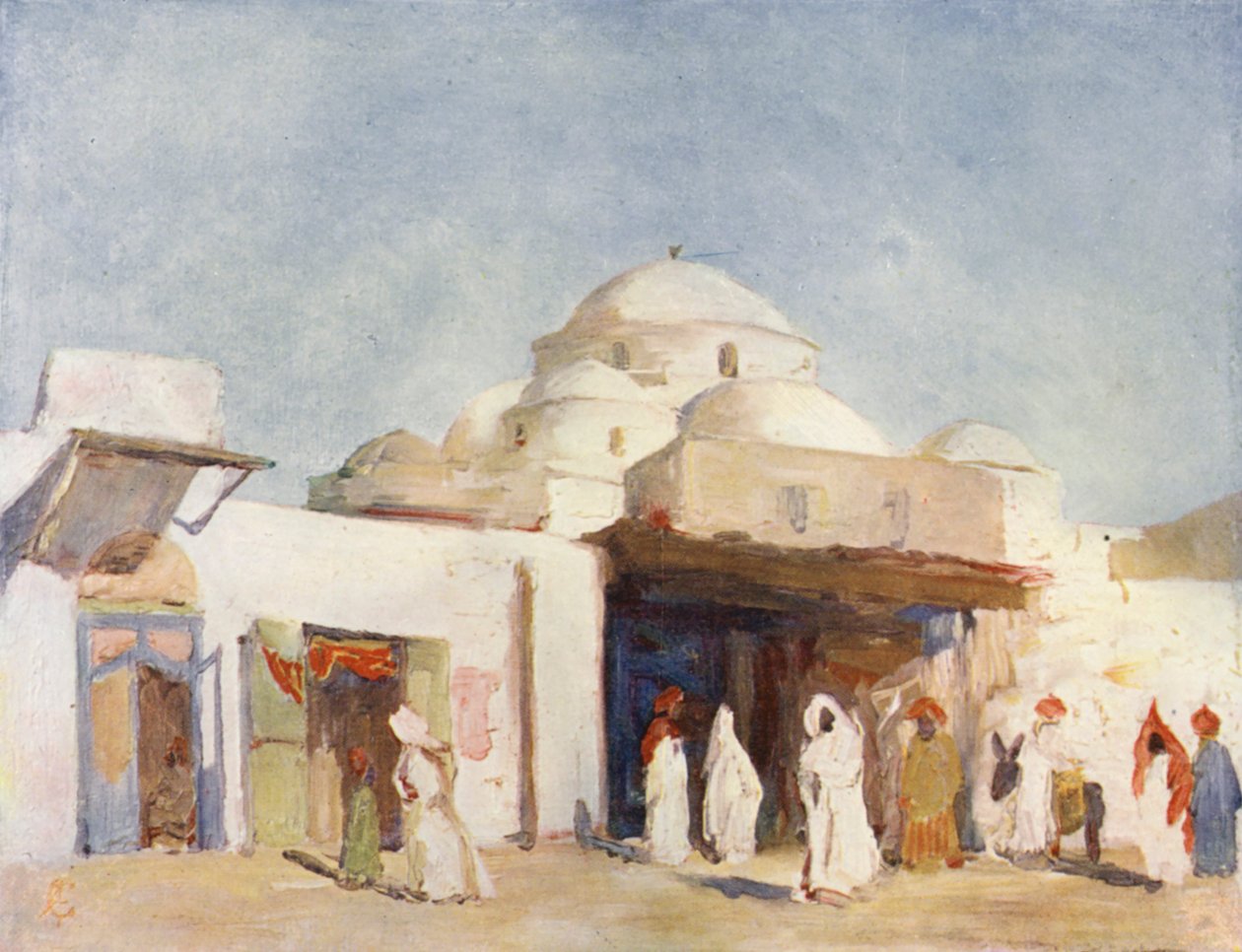 Cúpulas de la Mezquita de Túnez (litografía en color) de Augustine Fitzgerald