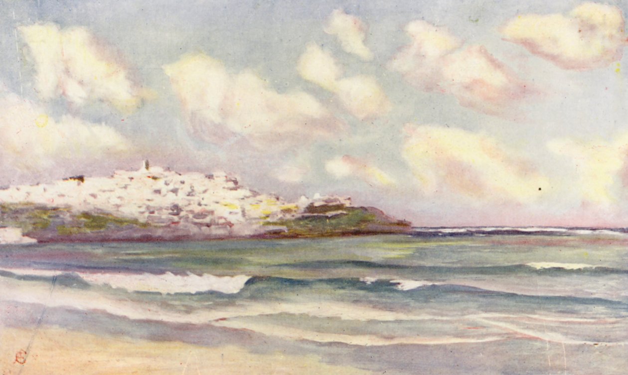 Vista de Tánger desde la playa (litografía en color) de Augustine Fitzgerald