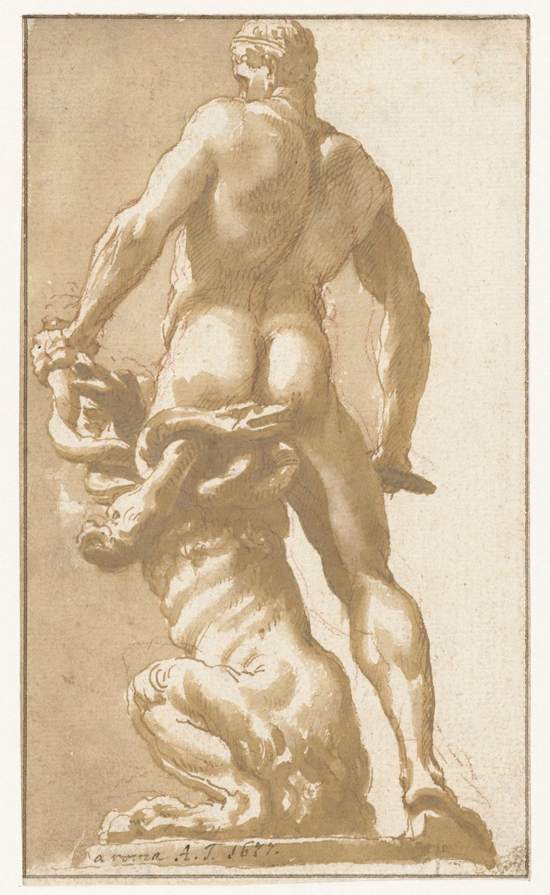 Hércules mata a la Hidra de Lerna de Augustinus Terwesten (I)