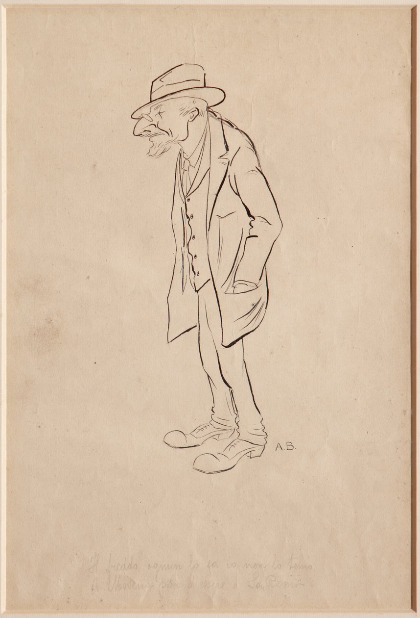 El abogado Nino Modena (tinta negra y lápiz sobre papel) de Augusto Baracchi
