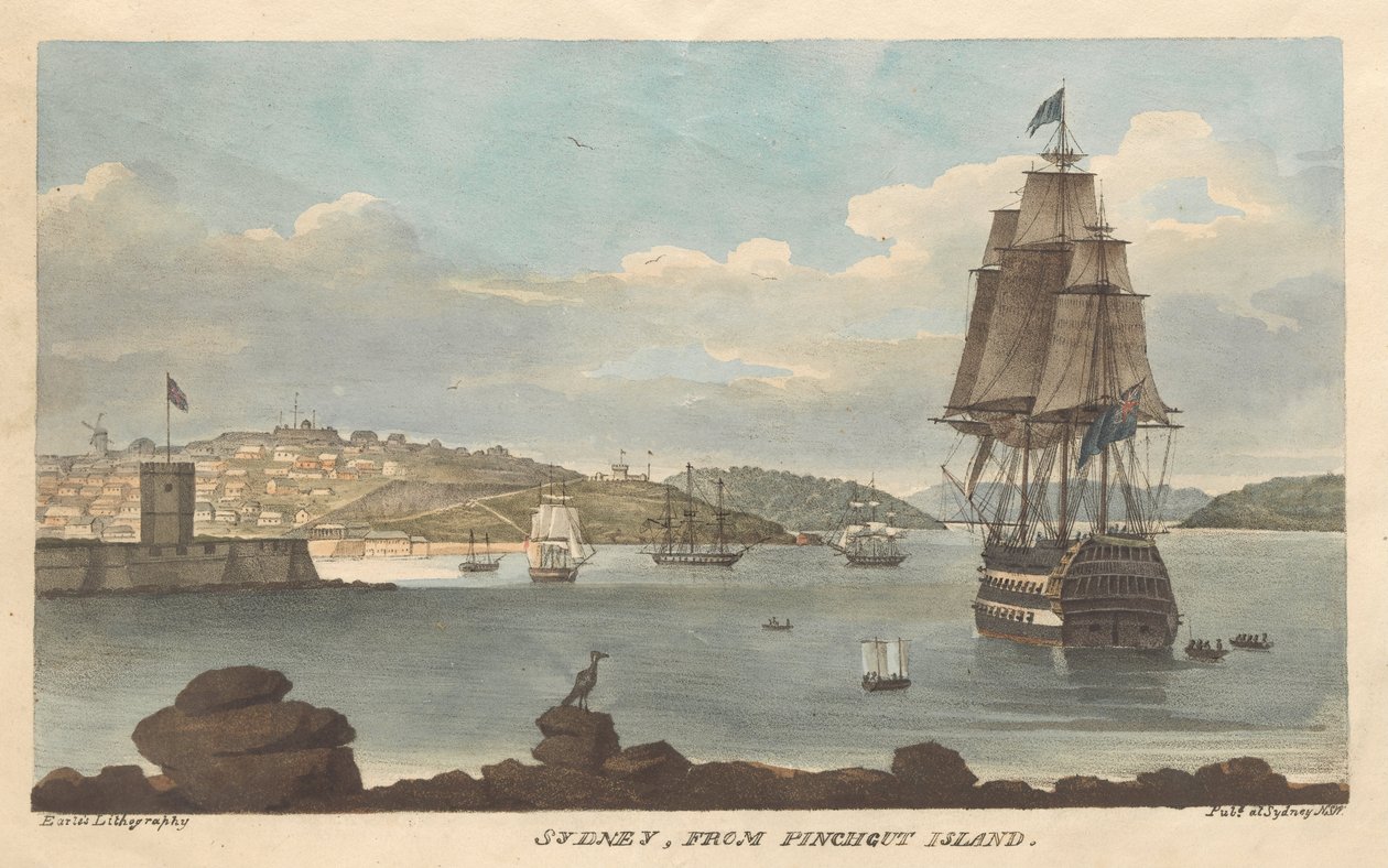 Sídney desde la isla Pinchgut de Augustus Earle