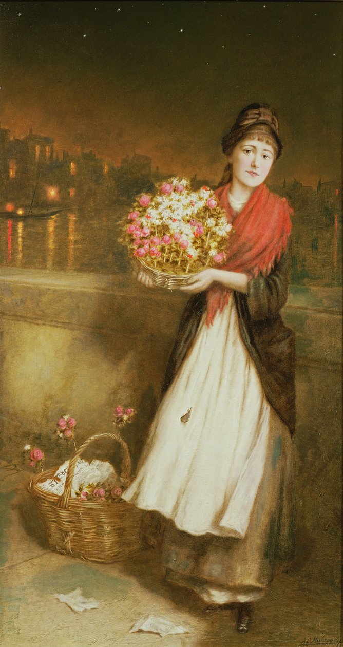 Una florista de Londres, 1877 de Augustus Edward Mulready