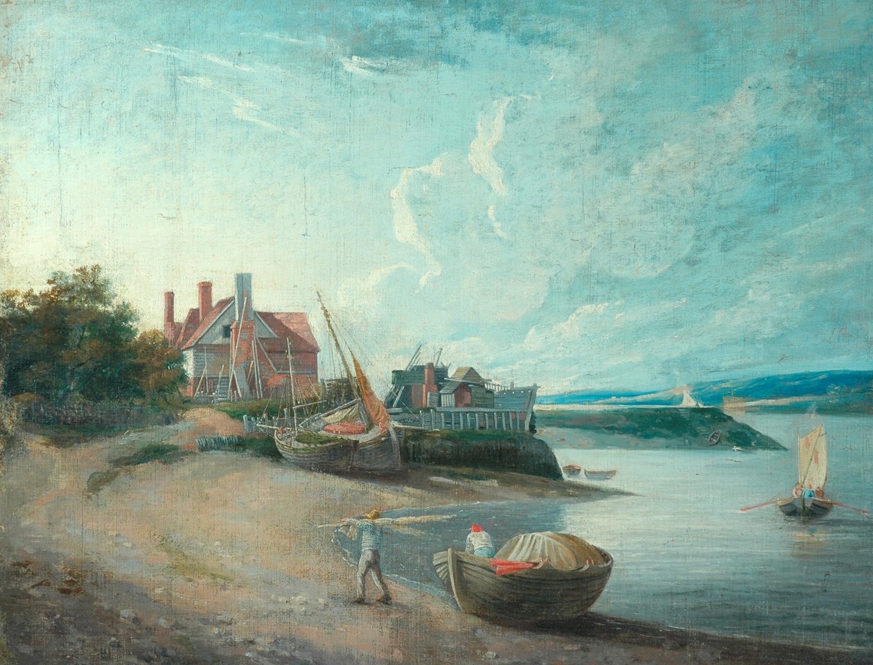 Escena de río con barcos, 1815 de Augustus Wall Callcott