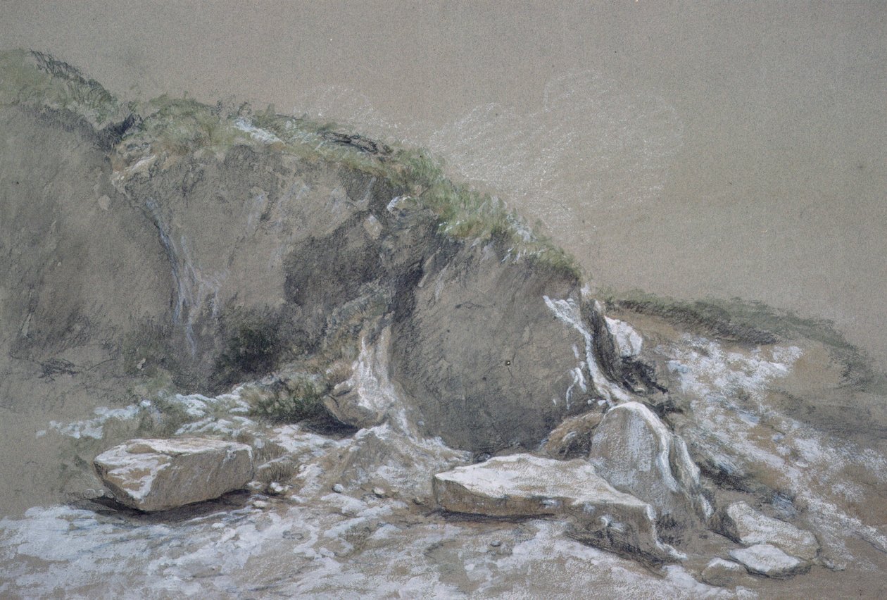 Rocas y mar, Isla de Wight de Augustus Wall Callcott