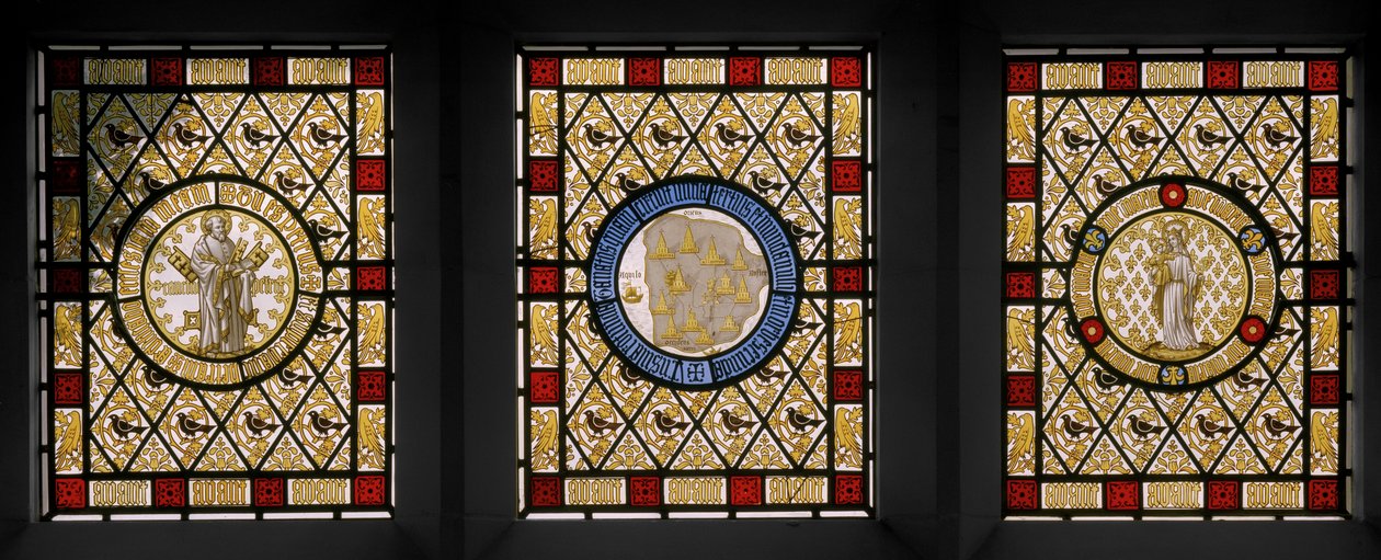 Ventanas del Salón con Medallones Neerlandeses de Augustus Welby Northmore Pugin