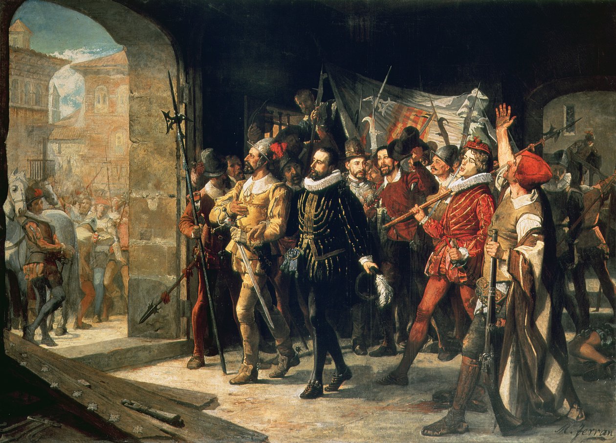Antonio Pérez (1540-1611) liberado de prisión por los rebeldes en 1591 de Augustus or Augusto Ferran