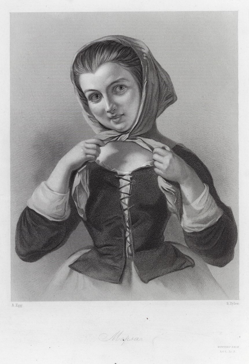 Mopsa, personaje de El cuento de invierno (grabado) de Augustus (after) Egg