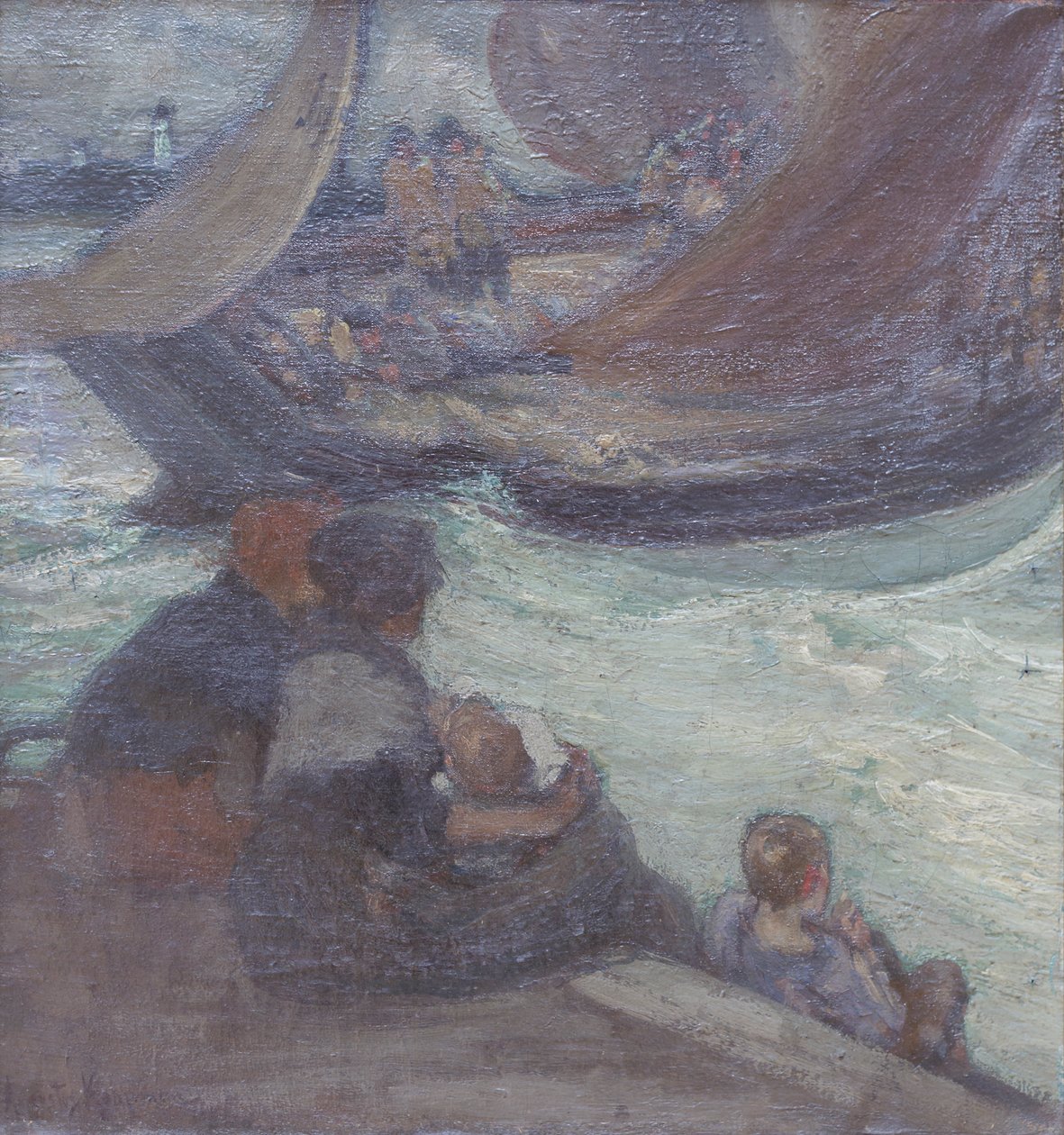 Salida de pesca, Augustus Koopman (óleo sobre lienzo) de Augustus B. Koopman