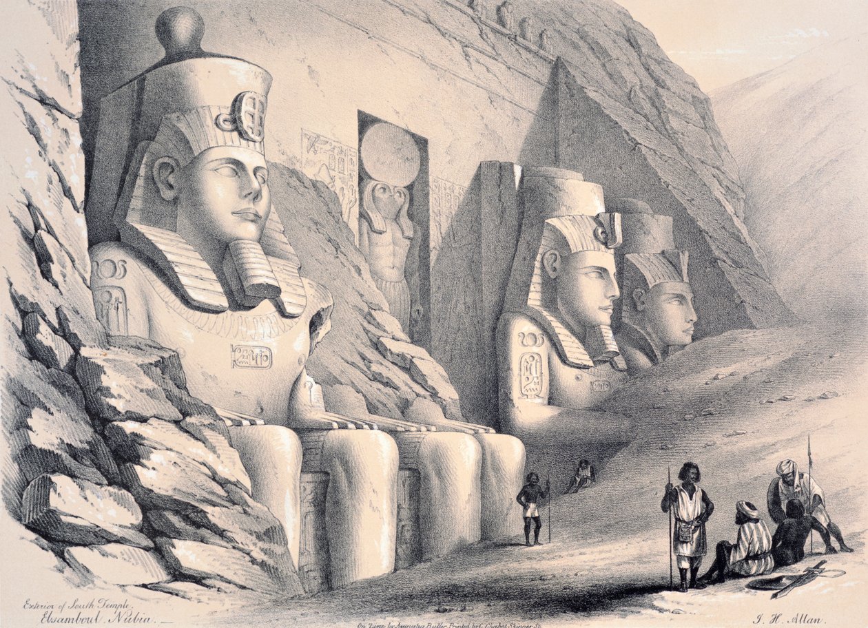 Exterior del Templo del Sur, Ebsamboul, Nubia, c1850 de Augustus Butler
