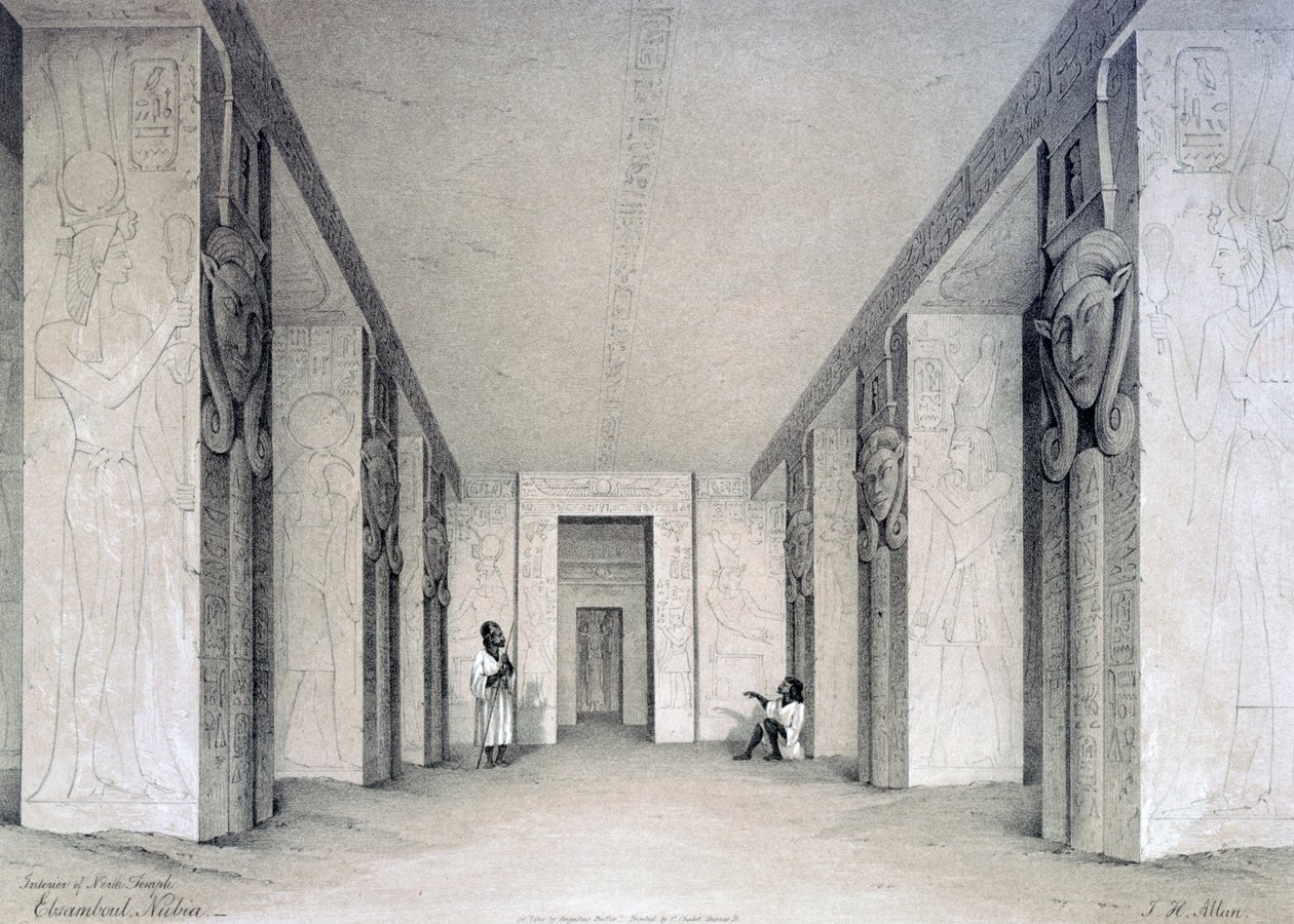 Interior del Templo del Norte, Ebsamboul, Nubia, Egipto, siglo XIX de Augustus Butler