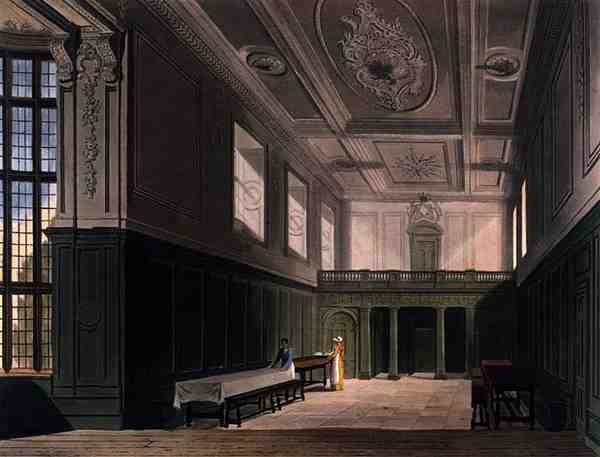 El Salón del Sidney College, Cambridge, de 
