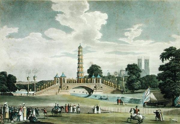 Vista del puente y la pagoda, St. James