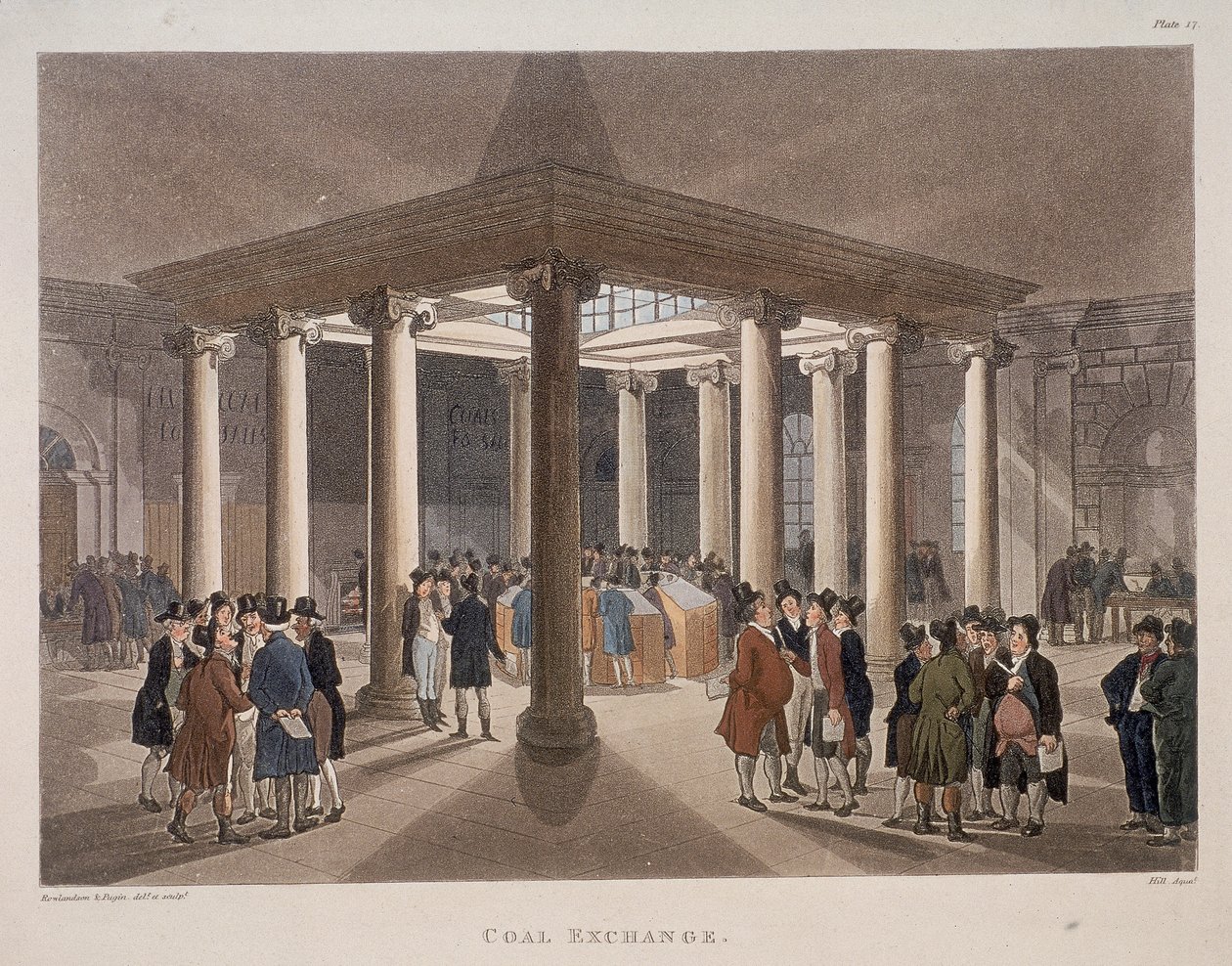 Bolsa de carbón, Londres, 1808 de Augustus Charles Pugin, Thomas Rowlandson