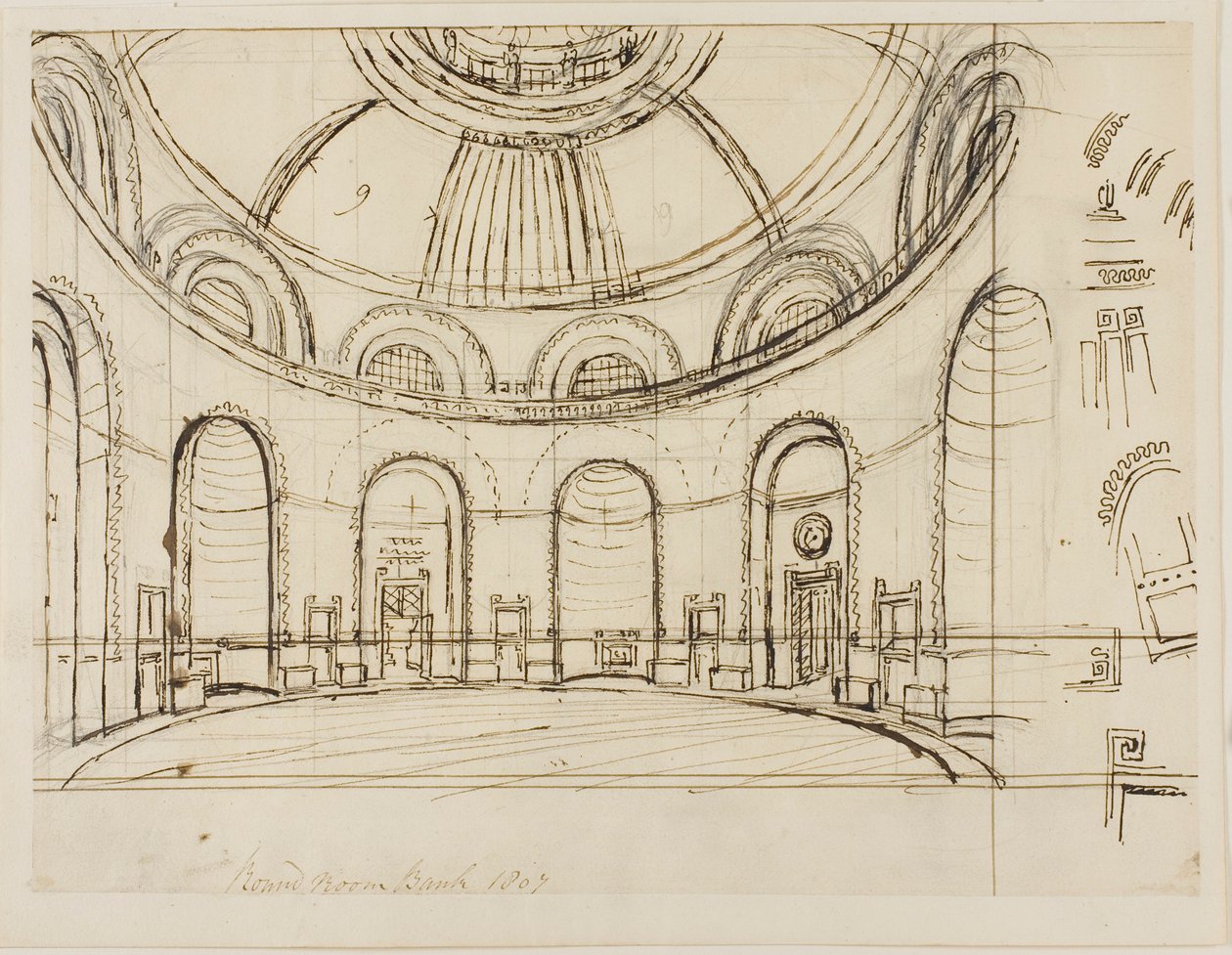 Sala Redonda del Banco de Augustus Charles Pugin