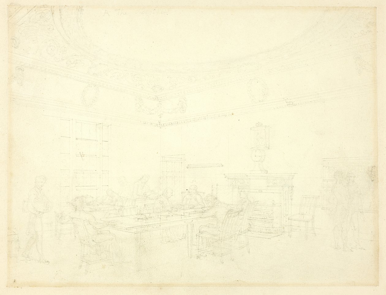 Estudio para la Junta de Comercio, del Microcosmos de Londres de Augustus Charles Pugin