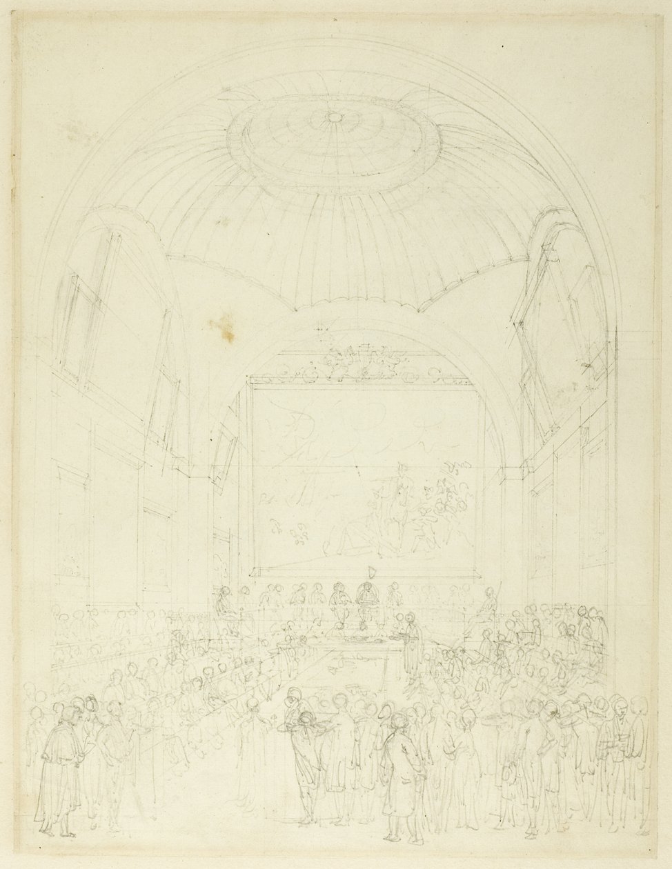 Estudio para la Cámara del Consejo Común, Guild Hall, del Microcosmos de Londres de Augustus Charles Pugin