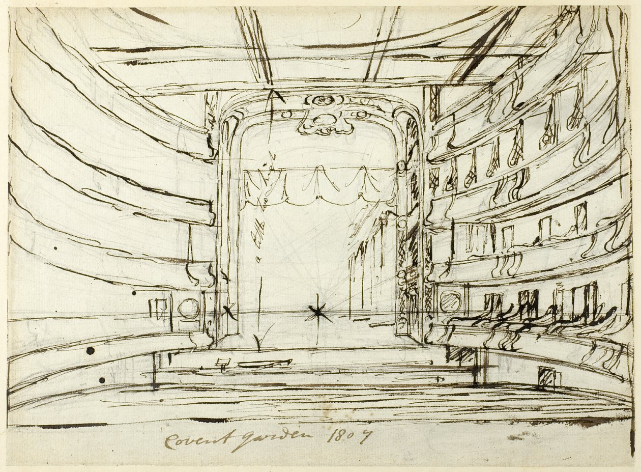 Estudio para el Teatro de Covent Garden, de Microcosm of London de Augustus Charles Pugin