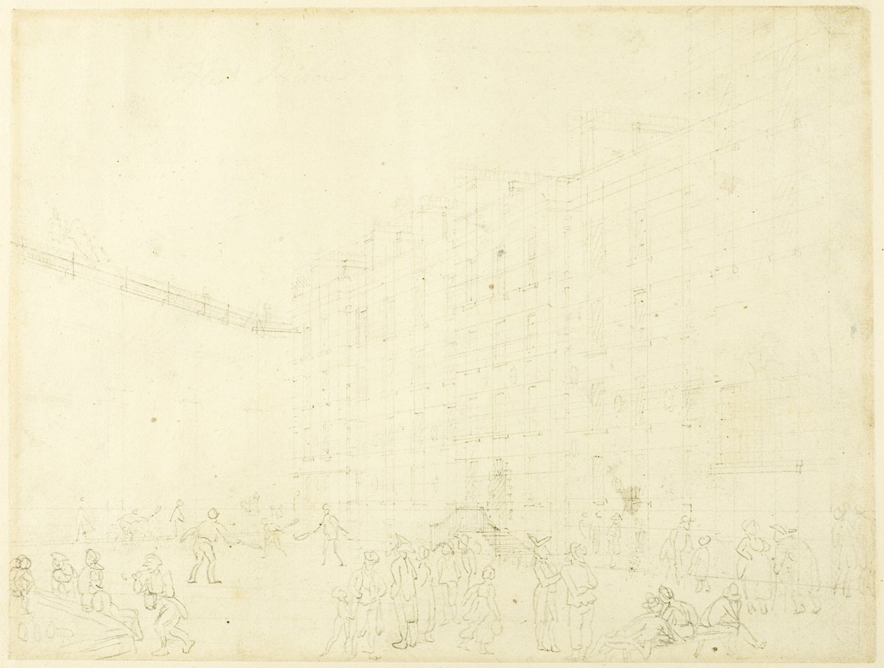 Estudio para la prisión de Fleet, de Microcosm of London de Augustus Charles Pugin