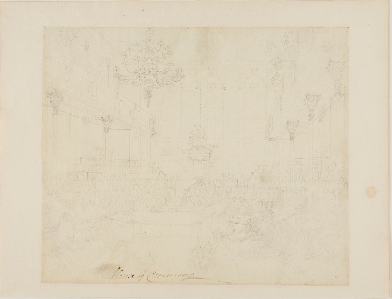 Estudio para la Cámara de los Comunes, de Microcosm of London de Augustus Charles Pugin