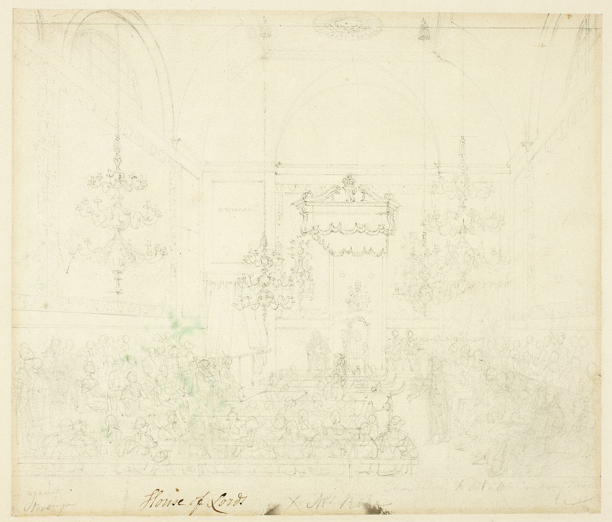 Estudio para la Cámara de los Lores, de Microcosm of London de Augustus Charles Pugin
