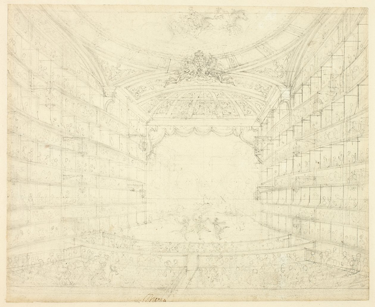 Estudio para la Ópera, de Microcosm of London de Augustus Charles Pugin