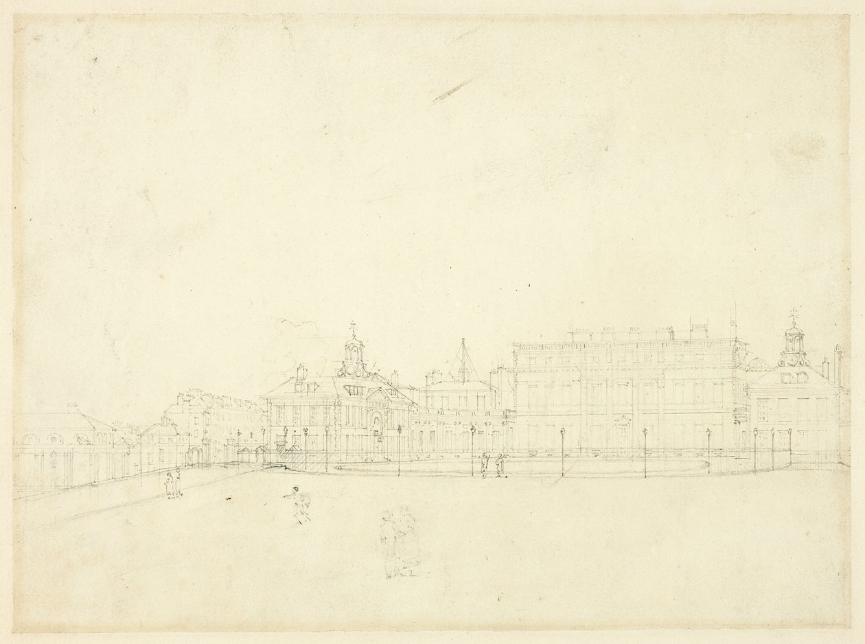 Estudio para el Palacio de la Reina, St. James Park de Augustus Charles Pugin