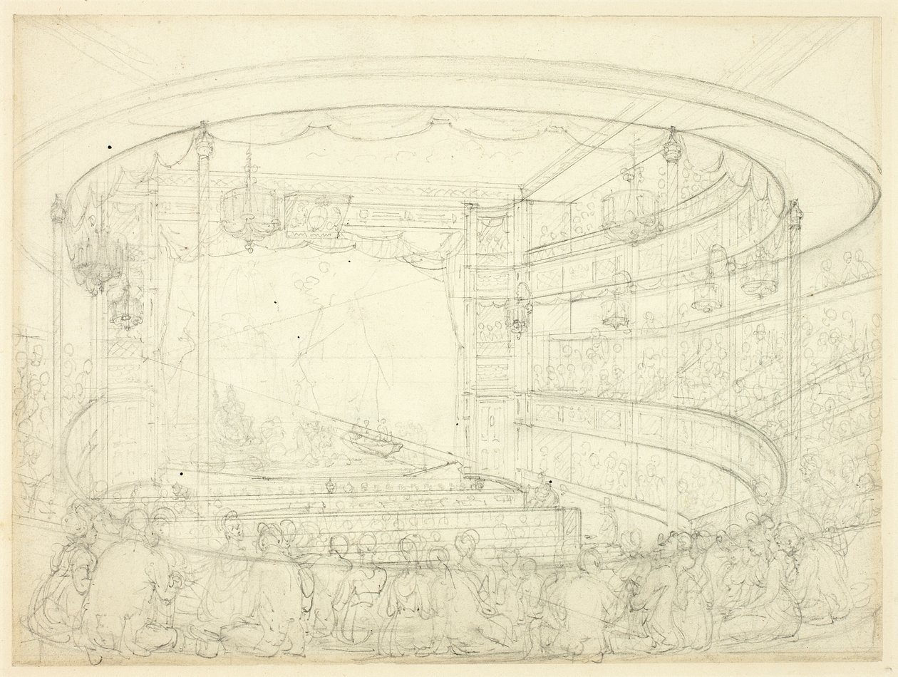 Estudio para el Teatro Sadlers Wells de Augustus Charles Pugin