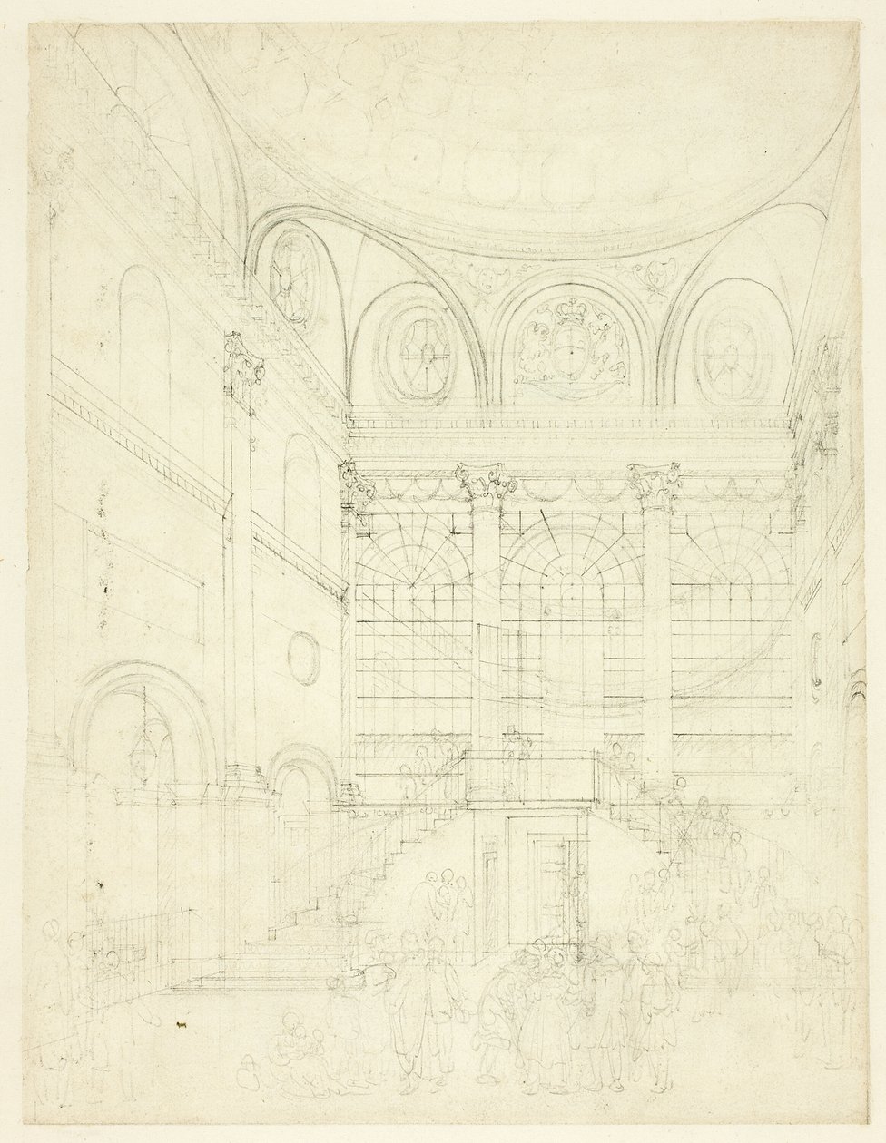 Estudio para Session House, Clerkenwell, de Microcosm of London de Augustus Charles Pugin