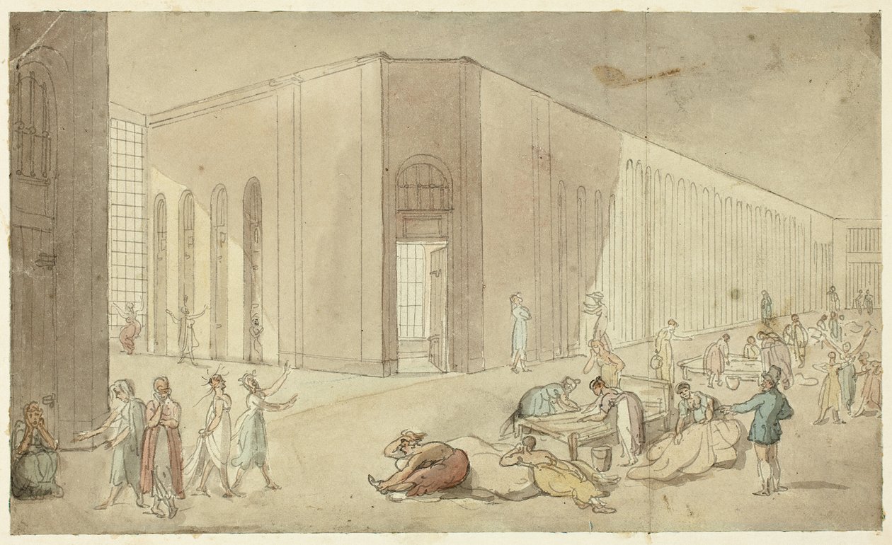 Estudio para el Hospital St. Luke, de Microcosm of London de Augustus Charles Pugin