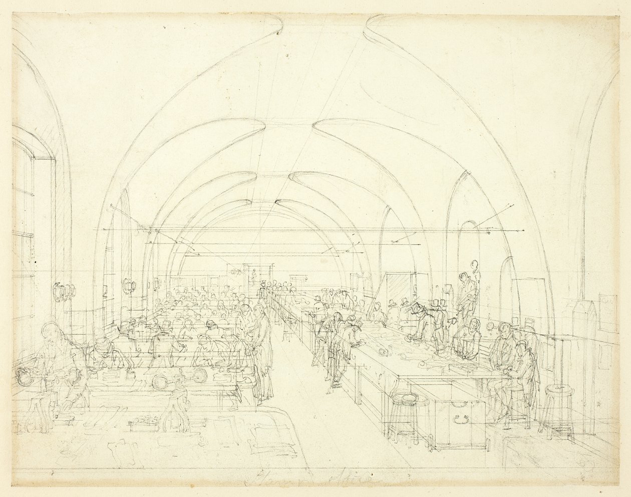 Estudio para la Oficina de Sellos, de Microcosm of London de Augustus Charles Pugin