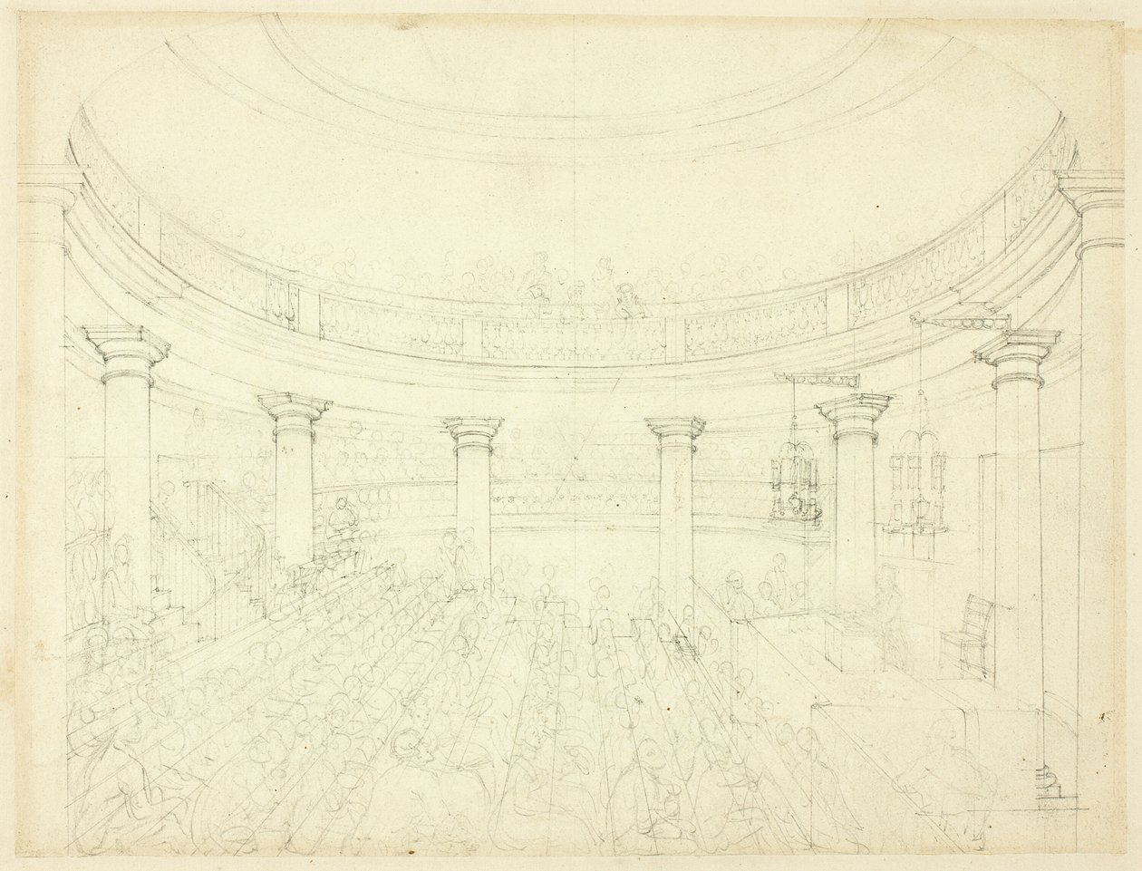 Estudio para la Institución Surrey, de Microcosmos de Londres de Augustus Charles Pugin