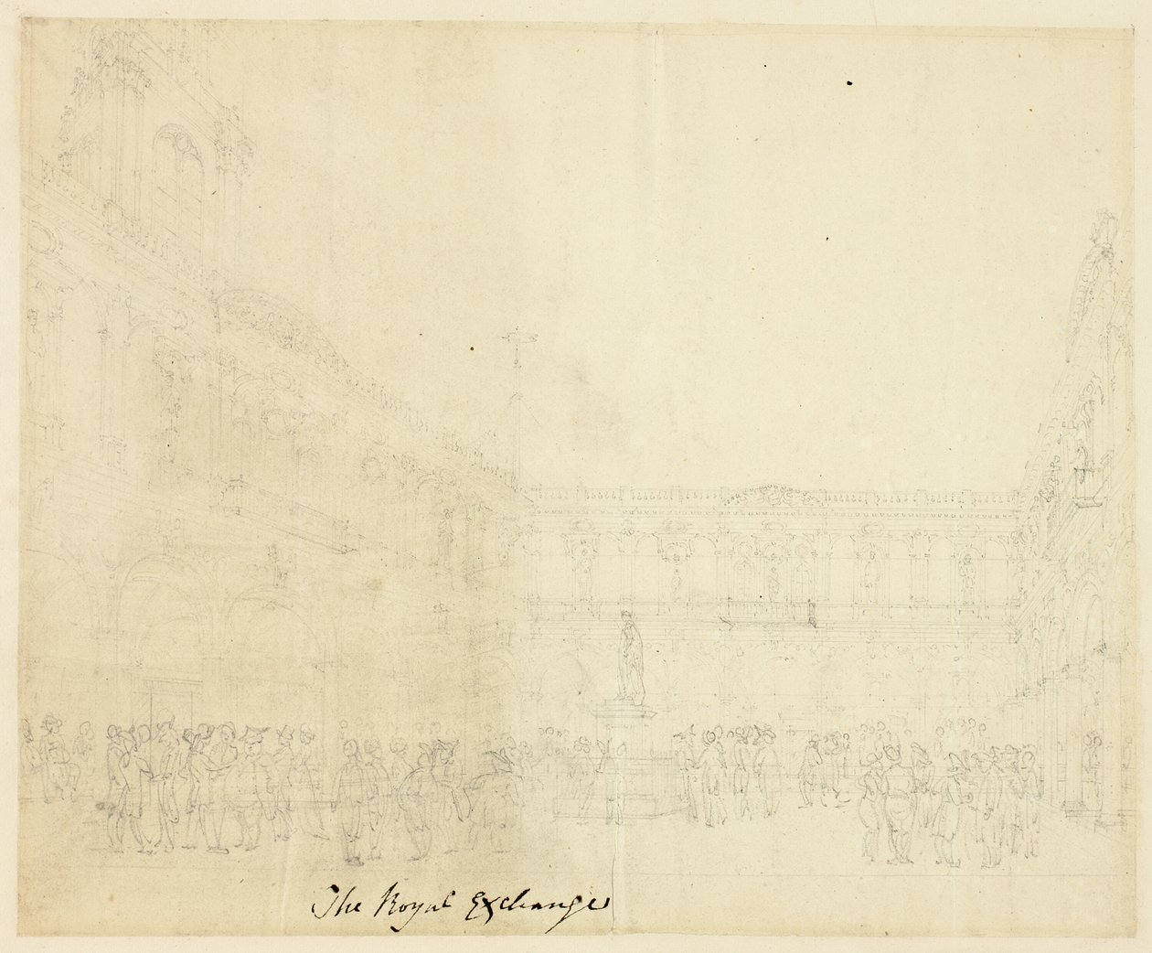 Estudio para La Bolsa Real, de Microcosmos de Londres de Augustus Charles Pugin