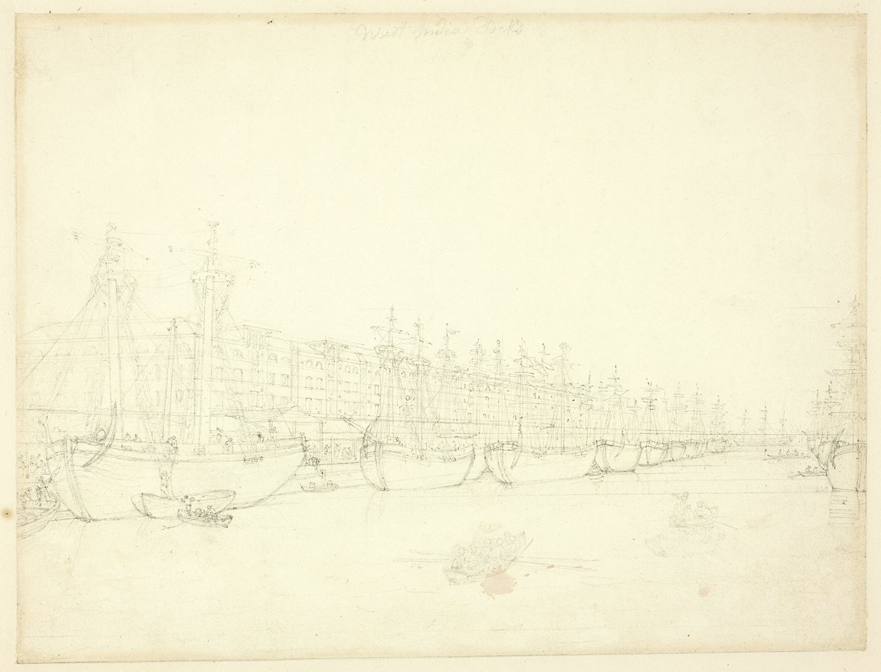 Estudio para los muelles de las Indias Occidentales, de Microcosm of London de Augustus Charles Pugin