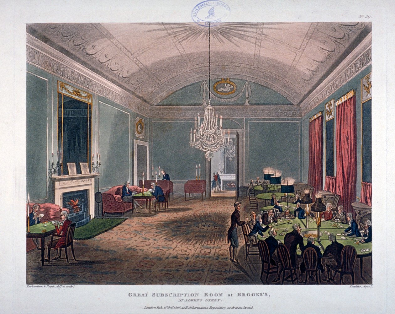La Gran Sala de Suscripción, interior del Club de Brooks, St James