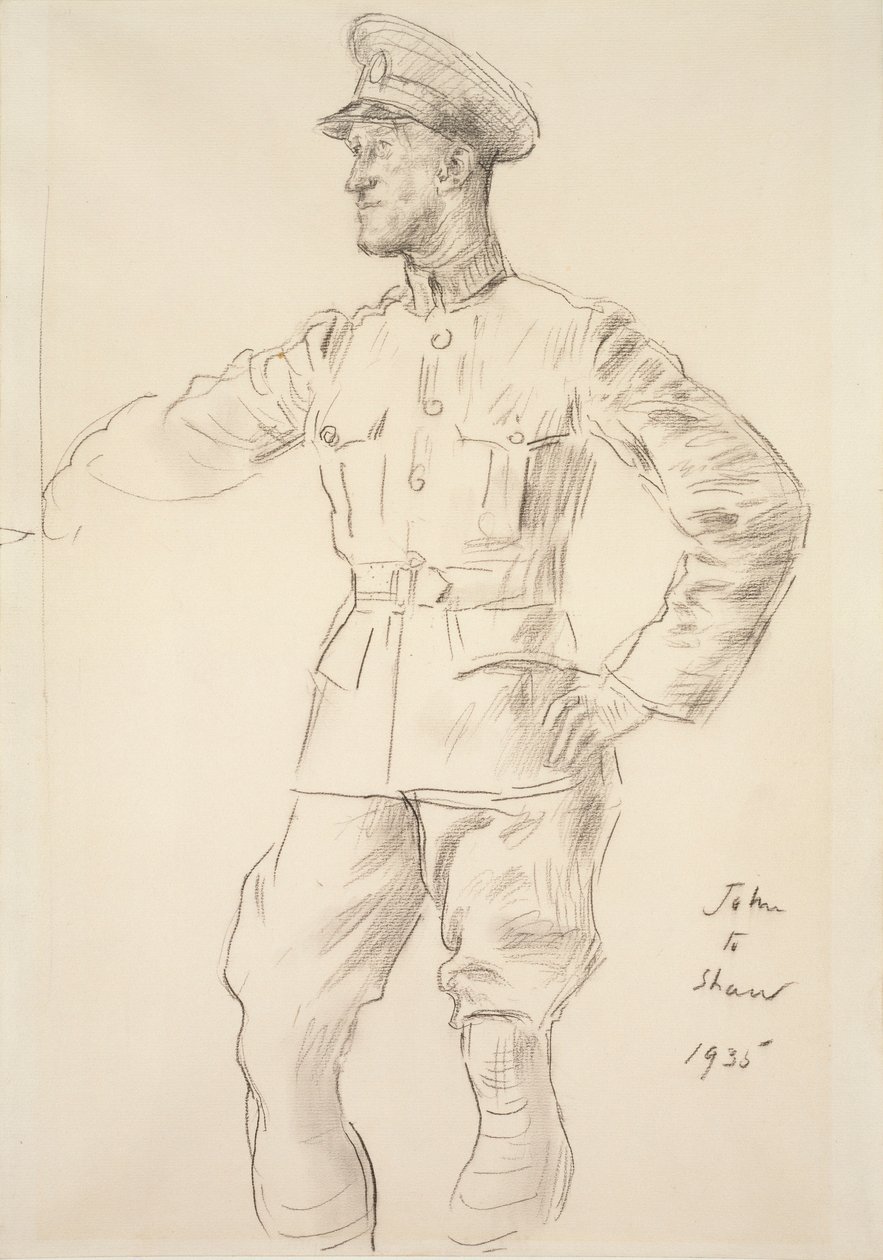 Retrato del aviador T.E. Shaw Lawrence de Arabia de Augustus John