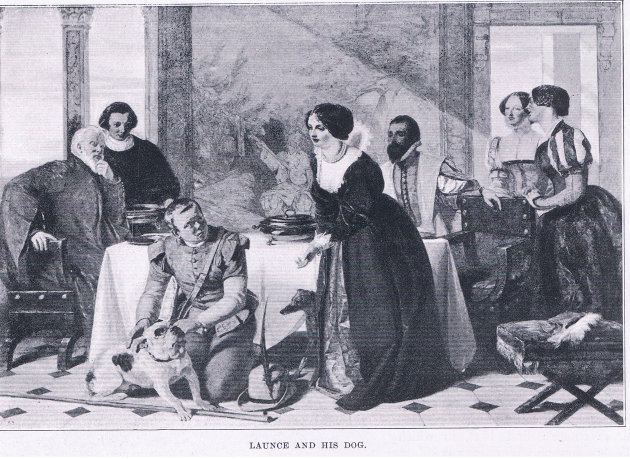 Launce y su perro, de The Magazine of Art 1893, Cassell and Company de Augustus Leopold Egg