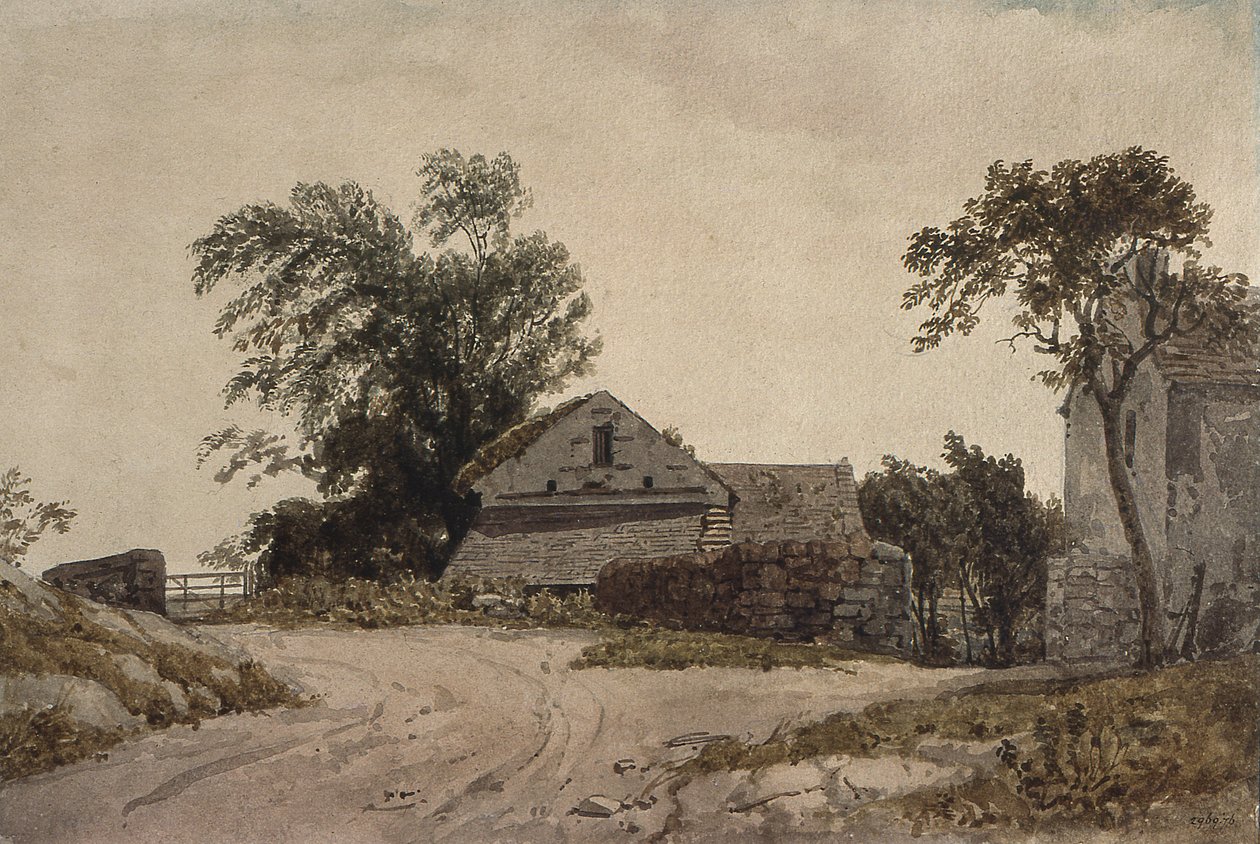 Cabañas junto al camino de Augustus Wall Callcott