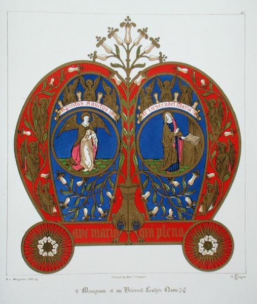 Monograma del nombre de Nuestra Señora Bendita, de 