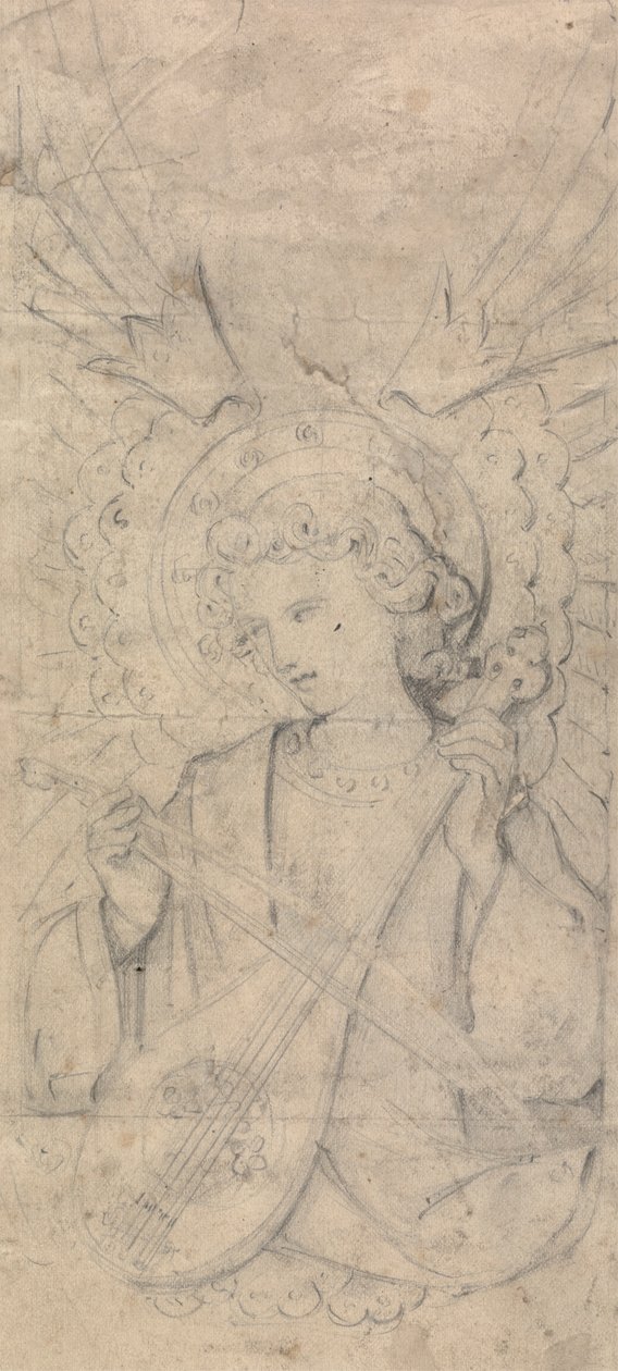 Ángel e instrumento, posiblemente diseño para los interiores de St. Mary