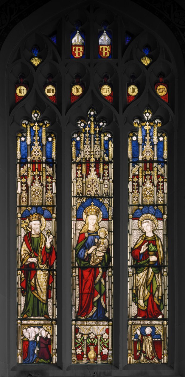 Eduardo el Confesor, Virgen y Niño, y San Juan Evangelista de Augustus Welby Northmore Pugin