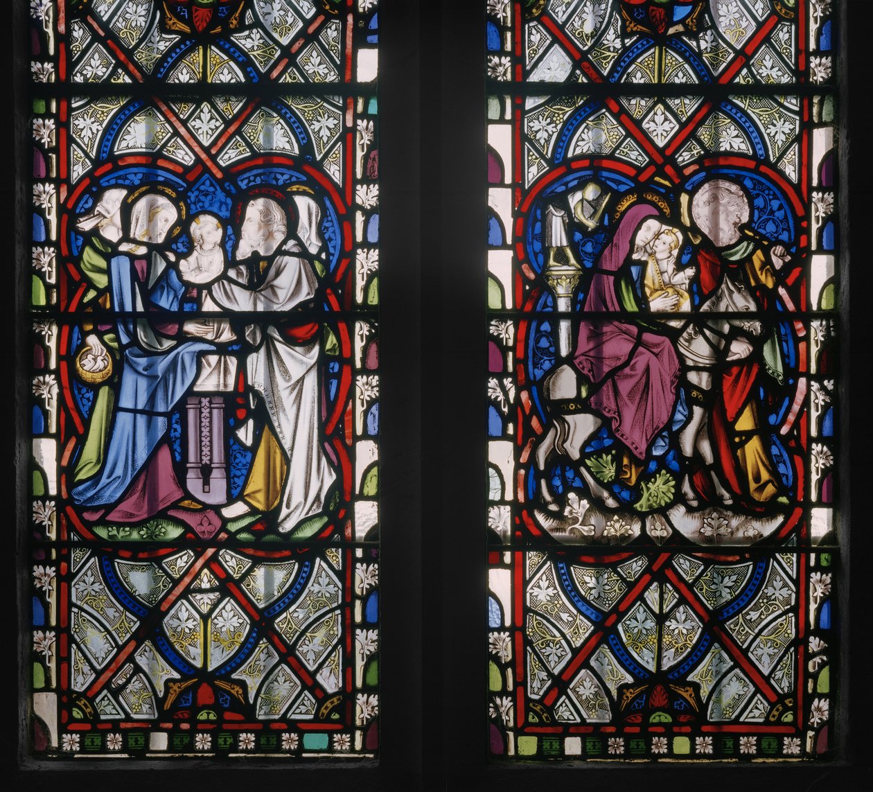 Ventana de la Capilla de la Virgen con Escenas de la Vida de la Virgen, detalle, 1851 de Augustus Welby Northmore Pugin