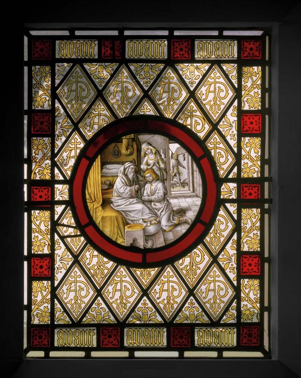 Ventana de la Biblioteca con Róndel Neerlandés, c.1844 de Augustus Welby Northmore Pugin