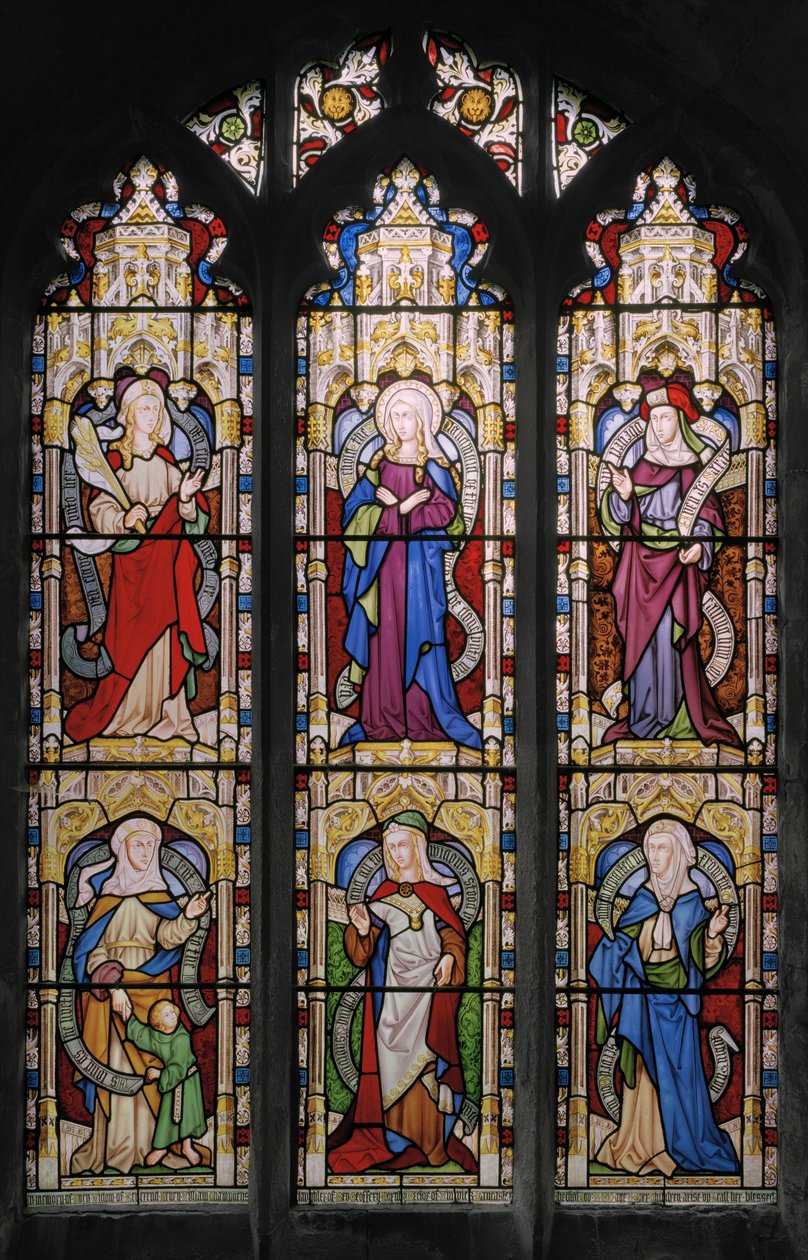 Rut, La Virgen María, Sara, Ana, Dorcas y Ana de Augustus Welby Northmore Pugin
