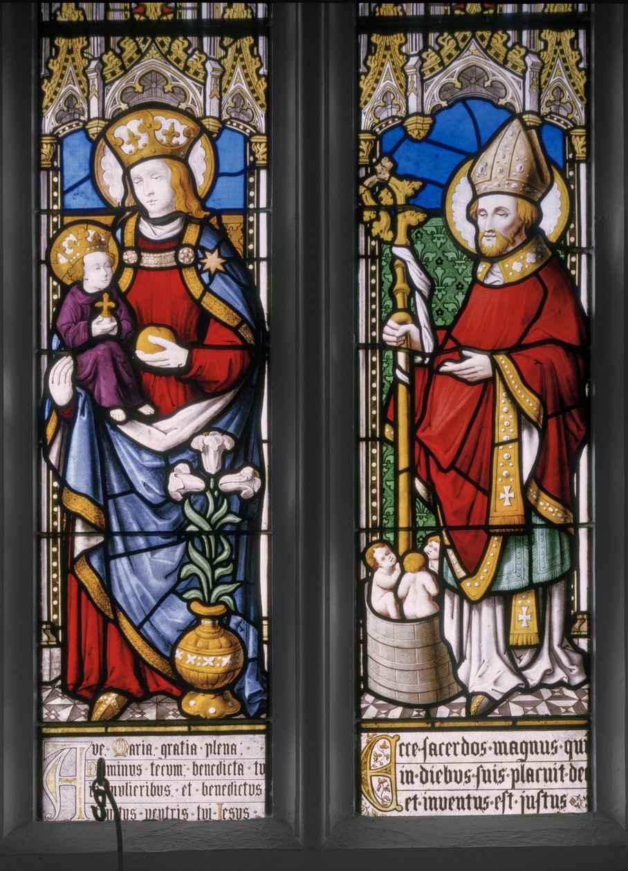Virgen y Niño con San Nicolás (detalle) de Augustus Welby Northmore Pugin