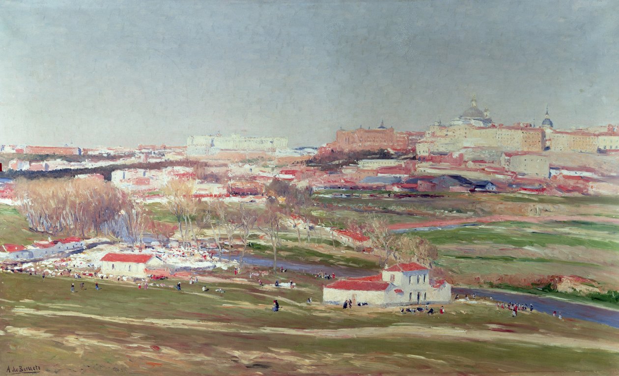 Pradera de San Isidro y Palacio Real al fondo, Madrid de Aureliano de Beruete