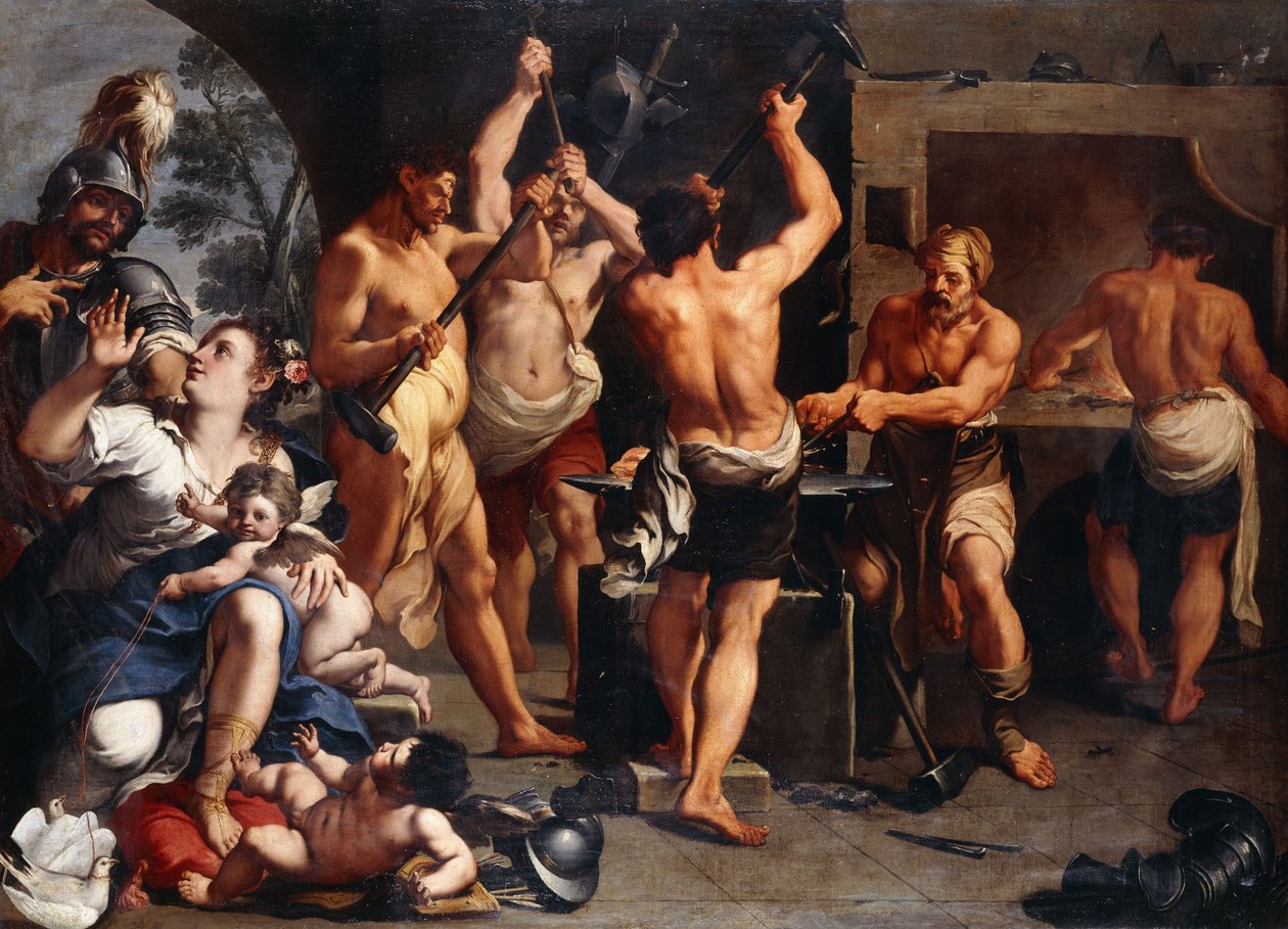 Marte y Venus en la fragua de Vulcano de Aureliano Milani