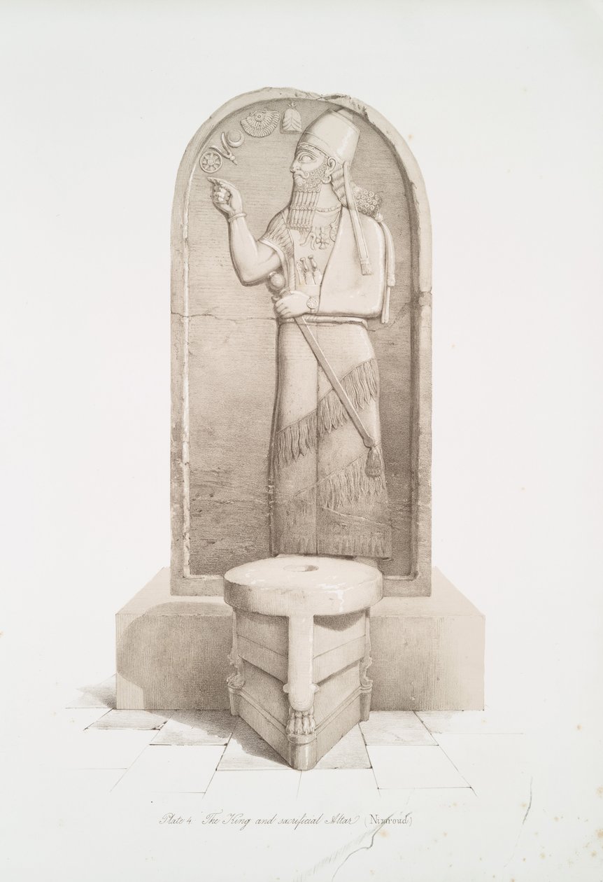 El rey y el altar sacrificial en Nimroud [Calah] de Austen Henry Layard