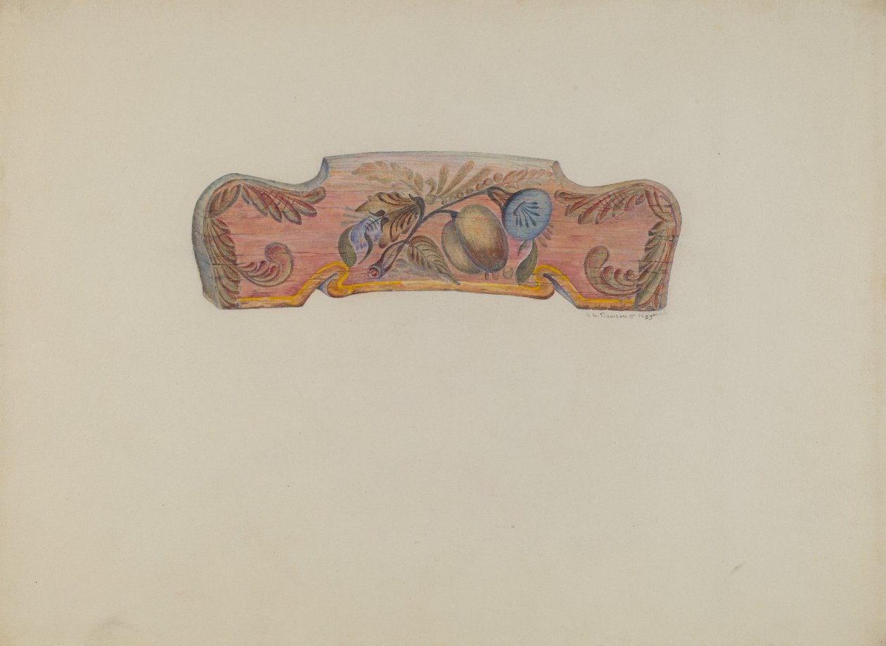 Decoración del respaldo de la silla de Austin L. Davison